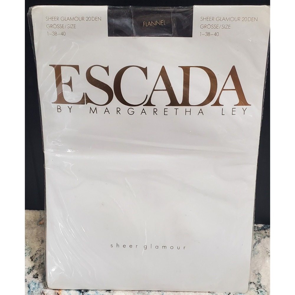 Escada By Margaretha Ley Pantyhose Flannel Size Med 38 Satin Opaque